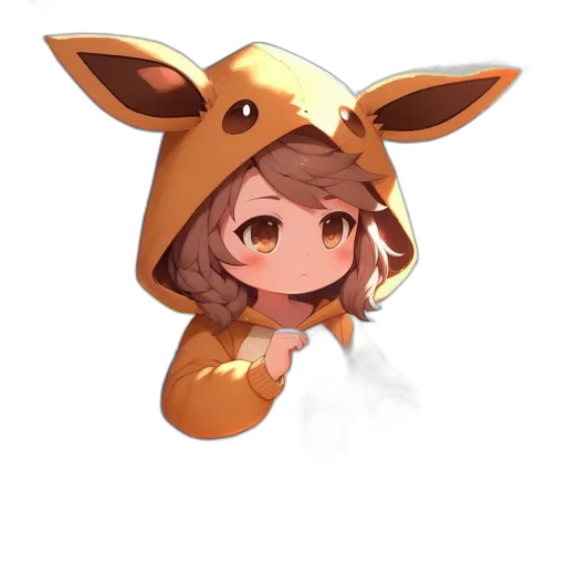 staff, animal, creature, hat, anime, pixel art, concept art, fantasy art transparent PNG cut-out