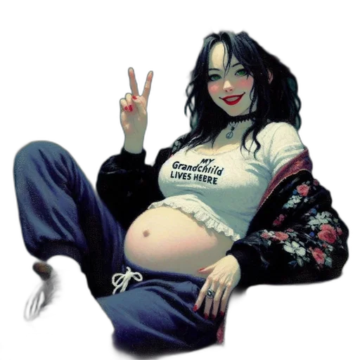 jacket, photorealistic, cyberpunk, oil painting, concept art, young, woman, adorned transparent PNG cut-out