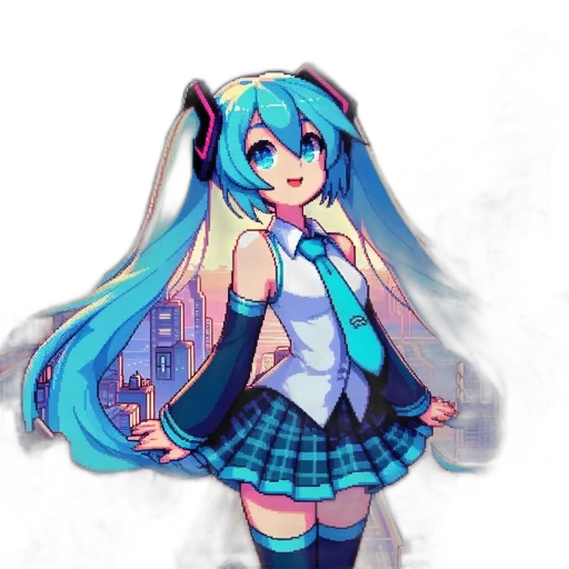 dress, robot, staff, creature, anime, pixel art, cartoon, concept art transparent PNG cut-out