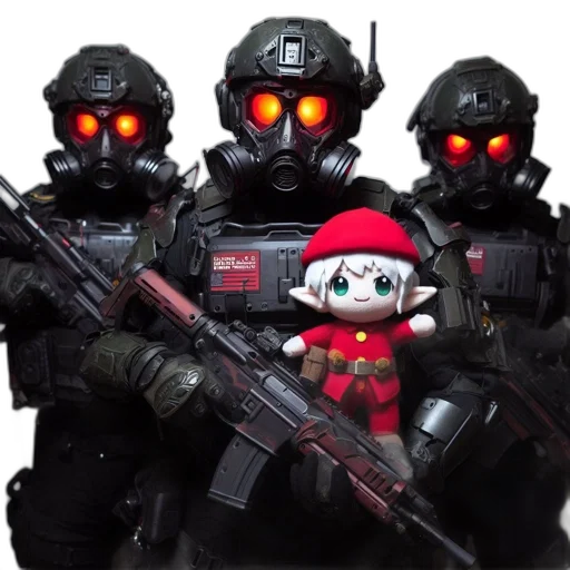 weapon, robot, concept art, pixel art, 3d render, cyberpunk, three, individuals transparent PNG cut-out