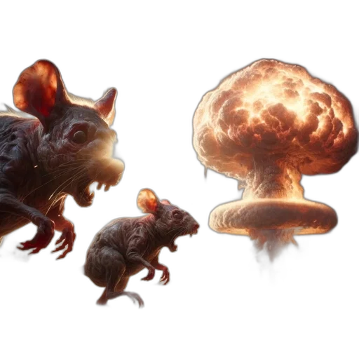 animal, concept art, 3d render, fantasy art, photorealistic, massive, exaggerated, rat transparent PNG cut-out