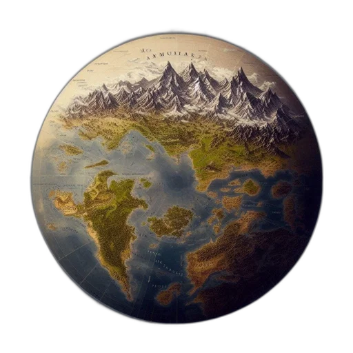 face, fantasy art, concept art, photorealistic, 3d render, earth tones, imaginative, globe transparent PNG cut-out