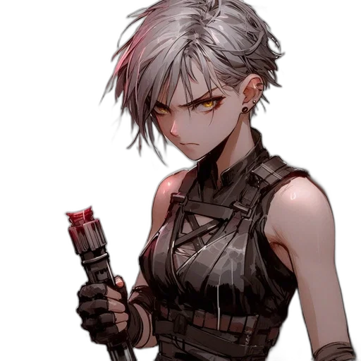 weapon, staff, face, sword, cyberpunk, concept art, pixel art, comic book art transparent PNG cut-out