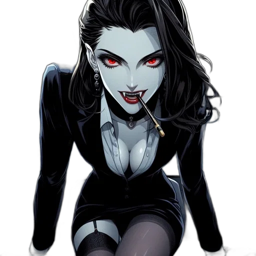 comic book art, concept art, cartoon, fantasy art, dark, animated, woman, striking transparent PNG cut-out