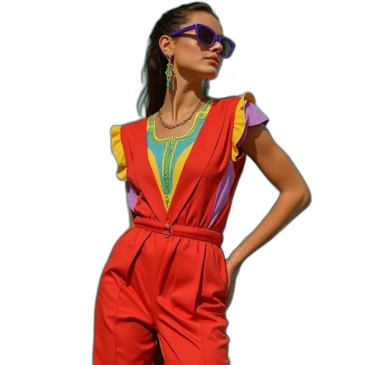 dress, neon, colorful, red transparent PNG cut-out