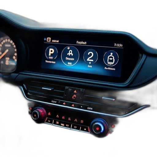 car, close-up, view, dashboard, focusing, central, control, panel transparent PNG cut-out