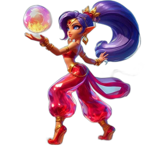 staff, concept art, fantasy art, pixel art, 3d render, animated, female, character transparent PNG cut-out