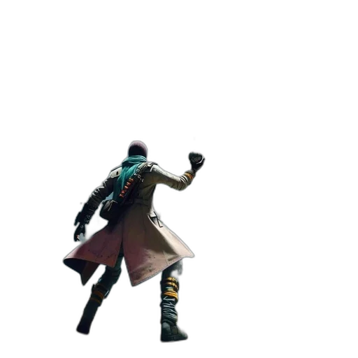 weapon, jacket, sword, staff, concept art, 3d render, pixel art, cyberpunk transparent PNG cut-out