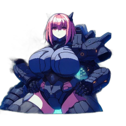 weapon, robot, jacket, dragon, cyberpunk, concept art, anime, pixel art transparent PNG cut-out