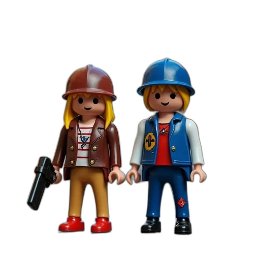 3d render, concept art, playmobil, city, action, set transparent PNG cut-out