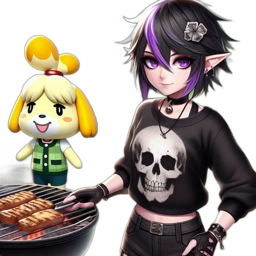 food, animal, pixel art, concept art, anime, cartoon, fire, dark transparent PNG cut-out
