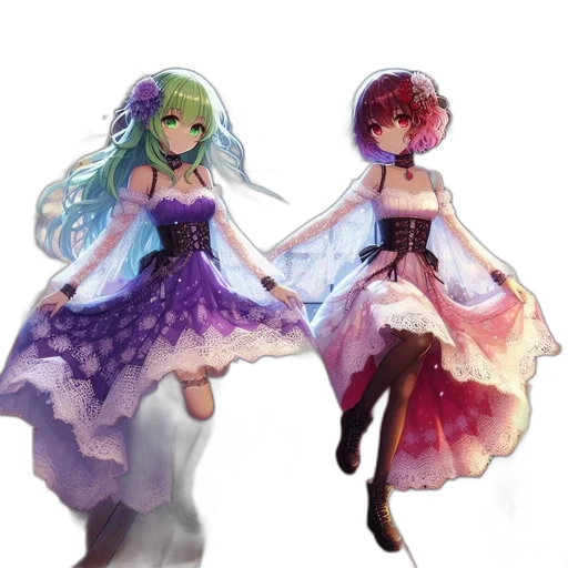 dress, concept art, pixel art, 3d render, fantasy art, outer space, pastel, colorful transparent PNG cut-out