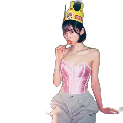 crown, dress, hat, photorealistic, concept art, 3d render, vaporwave, pastel transparent PNG cut-out