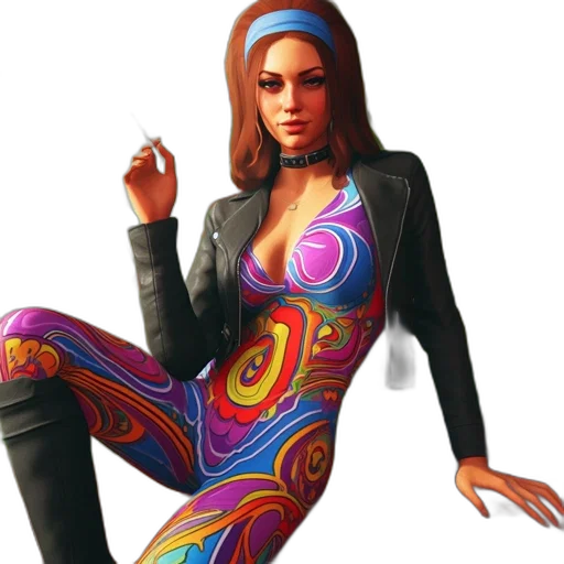 jacket, dress, concept art, 3d render, fantasy art, pixel art, colorful, neon transparent PNG cut-out