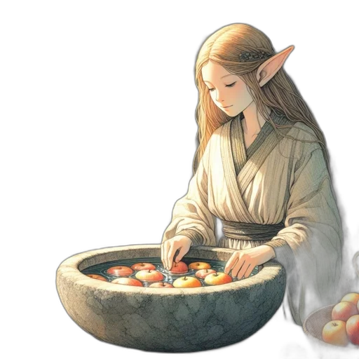 food, fantasy art, concept art, watercolor, pixel art, fire, pastel, earth tones transparent PNG cut-out