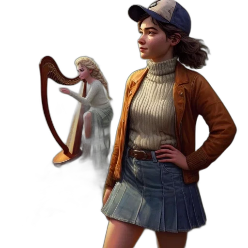 jacket, hat, staff, creature, concept art, fantasy art, photorealistic, 3d render transparent PNG cut-out