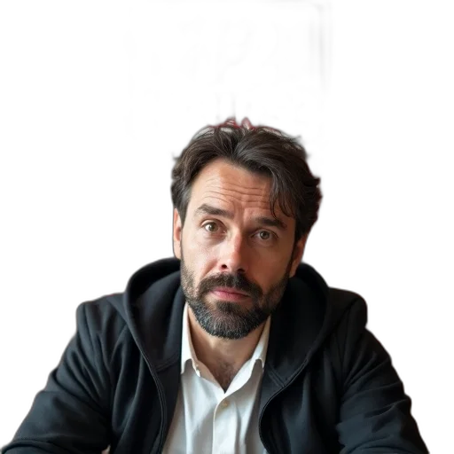 jacket, staff, face, animal, concept art, man, beard, mustache transparent PNG cut-out