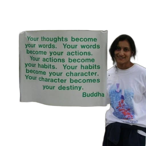 sword, staff, two, women, hold, sign, quote, buddha transparent PNG cut-out