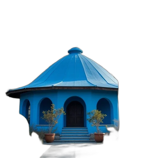 building, umbrella, 3d render, concept art transparent PNG cut-out