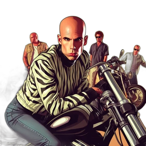 jacket, weapon, comic book art, concept art, cyberpunk, photorealistic, fire, city street transparent PNG cut-out