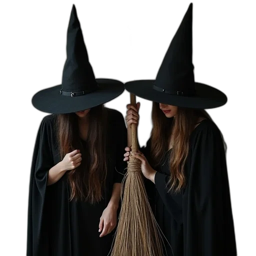 hat, staff, dress, hair, concept art, fantasy art, dark, witch transparent PNG cut-out