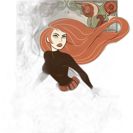 hair, fantasy art, concept art, watercolor, cartoon, underwater, fire, fog transparent PNG cut-out