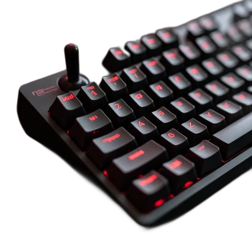 weapon, robot, cyberpunk, 3d render, close-up, black, red, mechanical transparent PNG cut-out