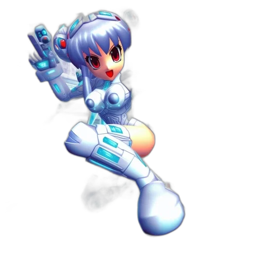robot, weapon, staff, concept art, 3d render, pixel art, anime, outer space transparent PNG cut-out
