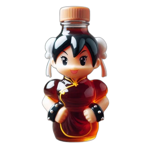 bottle, food, 3d render, concept art, pixel art, glass, shaped, like transparent PNG cut-out