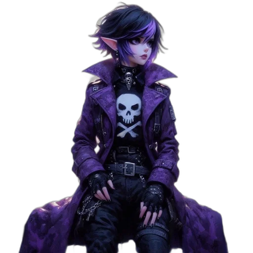 jacket, staff, weapon, creature, concept art, cyberpunk, fantasy art, pixel art transparent PNG cut-out
