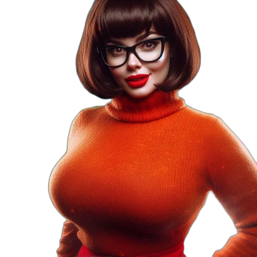 dress, cartoon, photorealistic, 3d render, comic book art, woman, glasses, bob transparent PNG cut-out