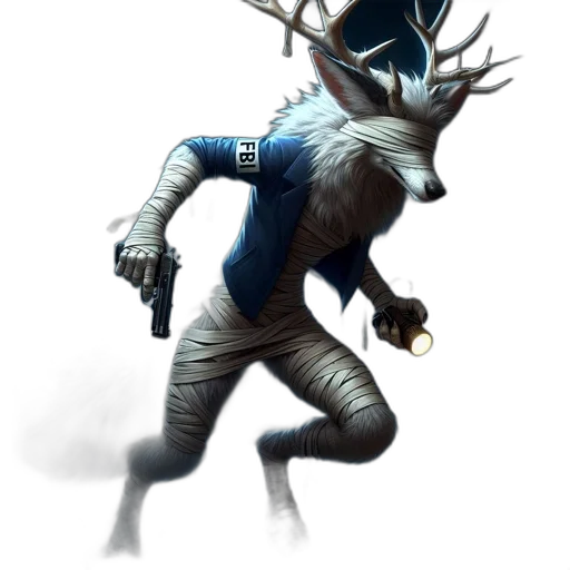 creature, animal, staff, mask, concept art, fantasy art, pixel art, 3d render transparent PNG cut-out