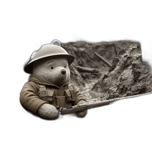 weapon, staff, hat, concept art, stuffed, toy, bear, military transparent PNG cut-out