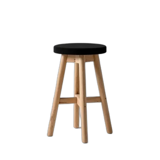 furniture, hat, 3d render, modern, stool, black, cushioned, seat transparent PNG cut-out