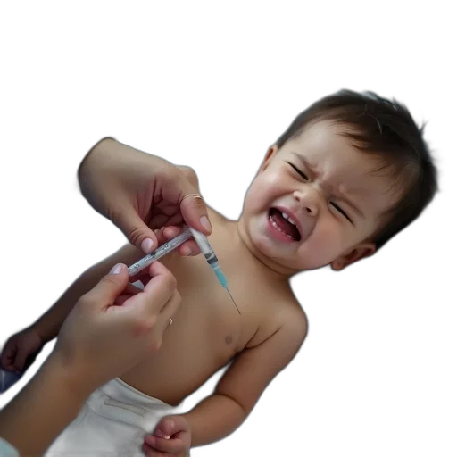 healthcare, worker, administering, vaccine, young, child, lying, down transparent PNG cut-out