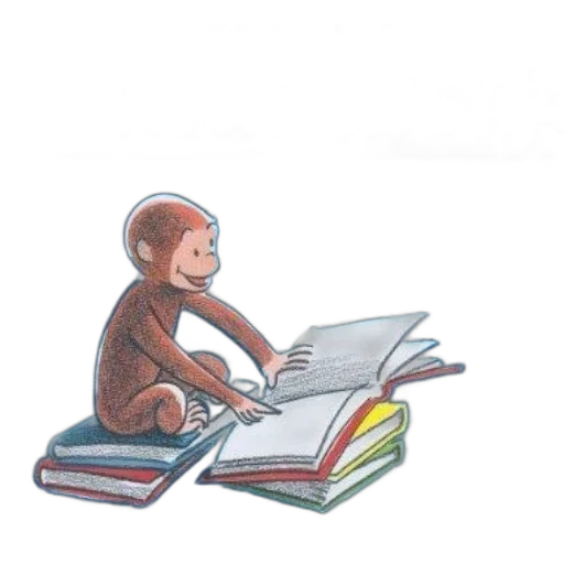 concept art, curious, george, about, phonics, book, cover, featuring transparent PNG cut-out