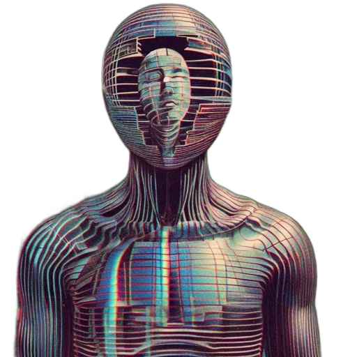 robot, face, mask, creature, cyberpunk, vaporwave, 3d render, pixel art transparent PNG cut-out