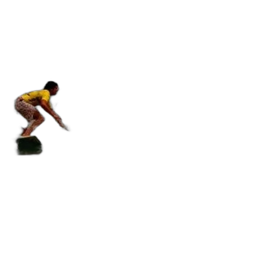 shoes, pixel art, 3d render, surfer, yellow, shirt, rides, wave transparent PNG cut-out