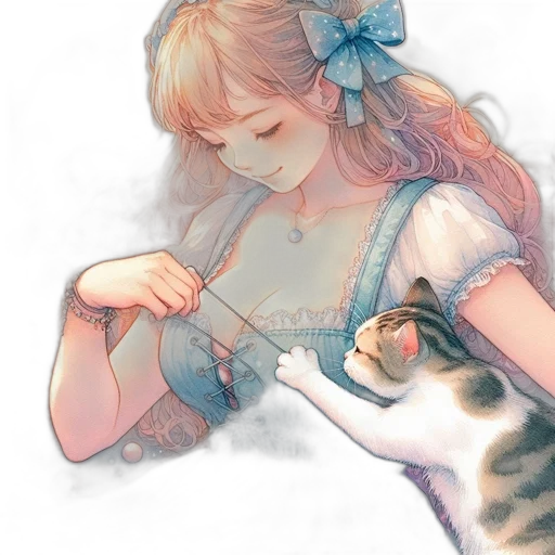 dress, animal, creature, jewelry, watercolor, fantasy art, anime, photorealistic transparent PNG cut-out
