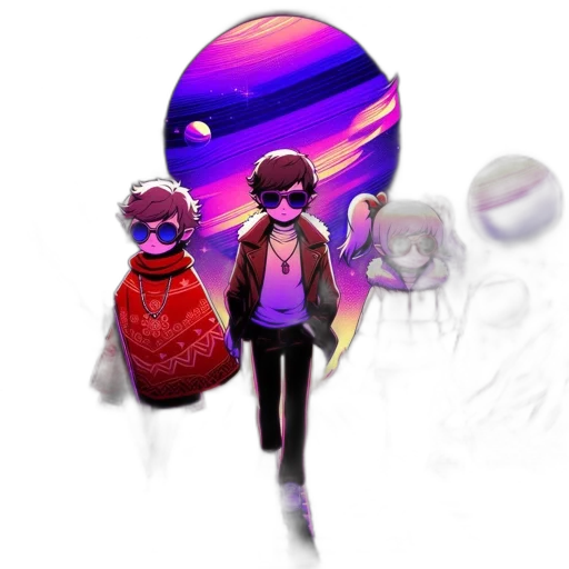jacket, mask, hat, staff, pixel art, concept art, vaporwave, 3d render transparent PNG cut-out