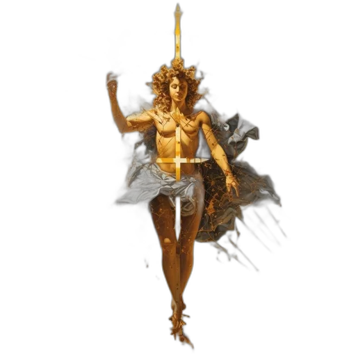 staff, jewelry, concept art, fantasy art, pixel art, 3d render, golden, celestial transparent PNG cut-out