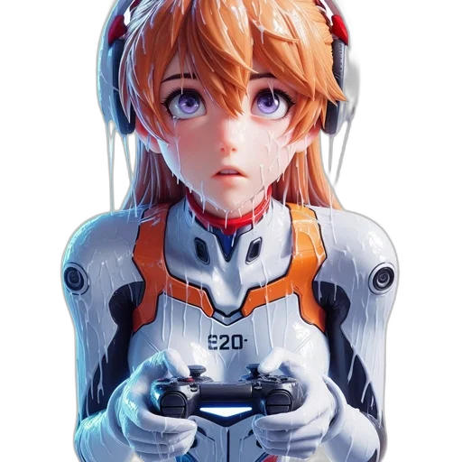 robot, weapon, face, jacket, anime, concept art, 3d render, pixel art transparent PNG cut-out