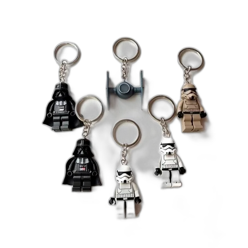 jewelry, monochrome, set, six, star, wars, themed, keychains transparent PNG cut-out