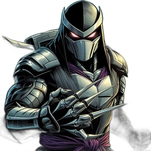 comic book art, concept art, armored, character, glowing, red-eyed, helmet, wields transparent PNG cut-out