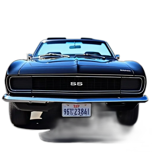 car, photorealistic, 3d render, black, chevrolet, camaro, convertible, shiny transparent PNG cut-out