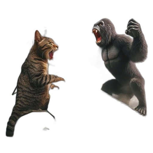 animal, creature, concept art, 3d render, photorealistic, giant, cat, gorilla transparent PNG cut-out