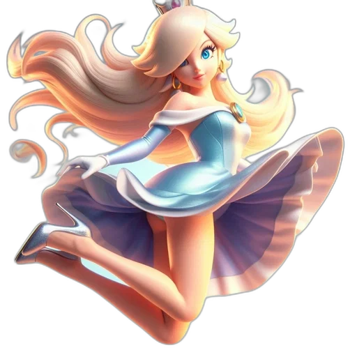dress, staff, hair, crown, concept art, pixel art, anime, fantasy art transparent PNG cut-out
