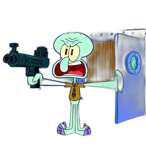 weapon, robot, staff, animal, 3d render, concept art, cartoon, underwater transparent PNG cut-out