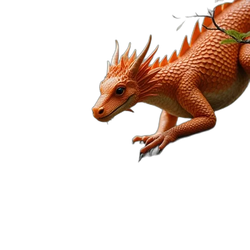 dragon, creature, animal, staff transparent PNG cut-out