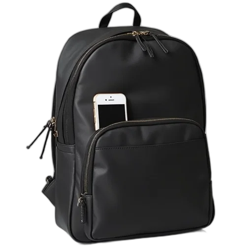 jacket, backpack, phone, compartment transparent PNG cut-out